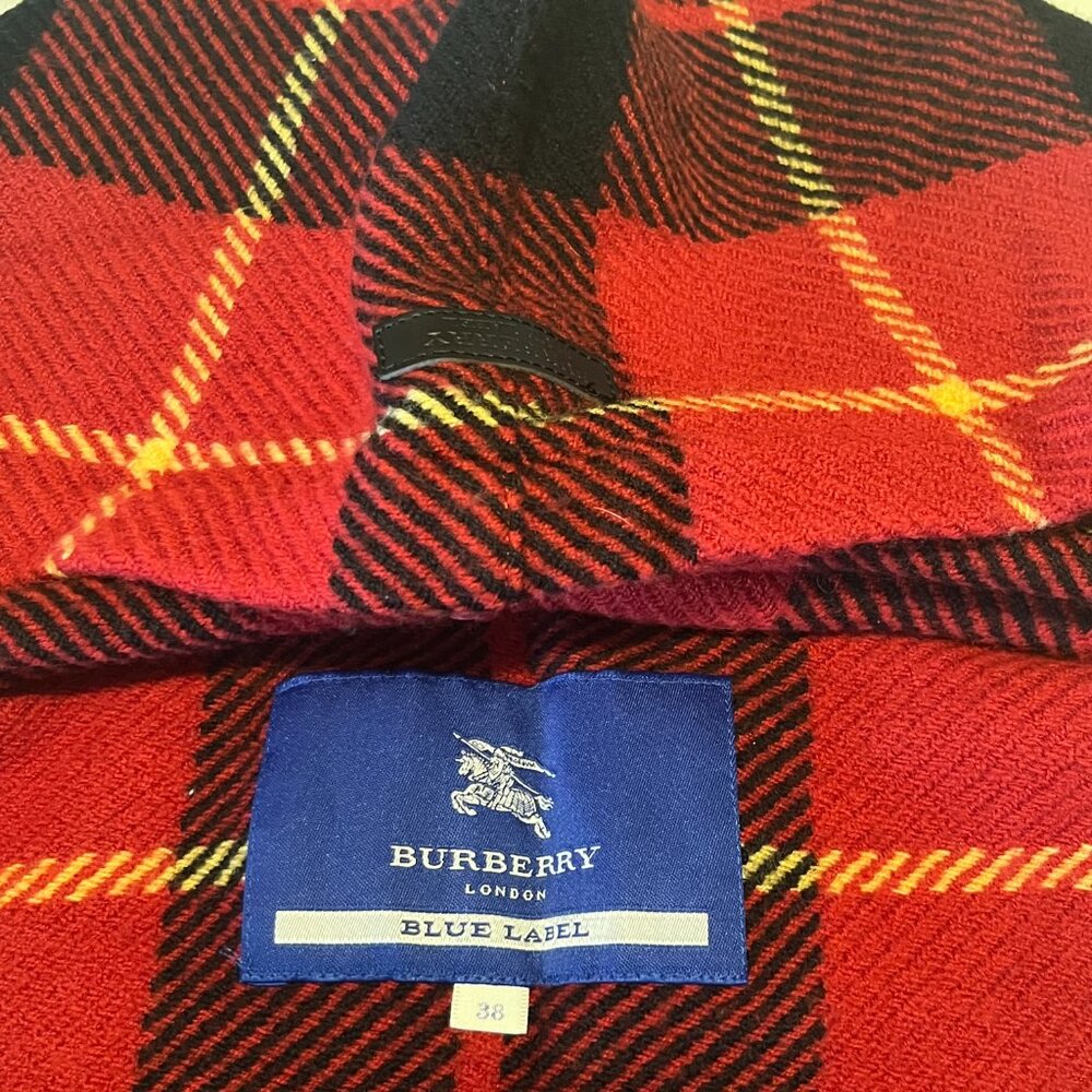 Burberry Japan Blue Label Hooded Tartan Wool Cape  + Gift Bag + Garment Bag - Picture 8 of 16